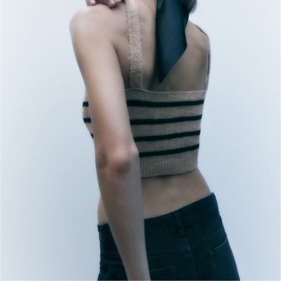 ZARA STRIPED KNIT TOP - Picture 3 of 7